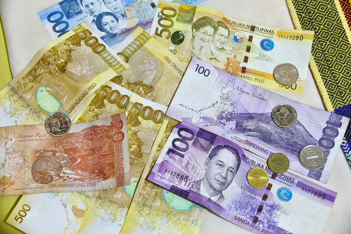 Philippine peso bills spread out for budgeting
