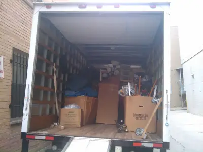 Moving boxes packed and ready for relocation